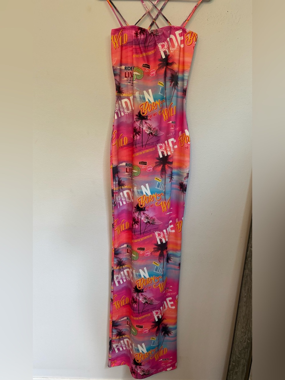 Fashion Nova Anywhere But Here Graphic Maxi Dress - NWT Size S